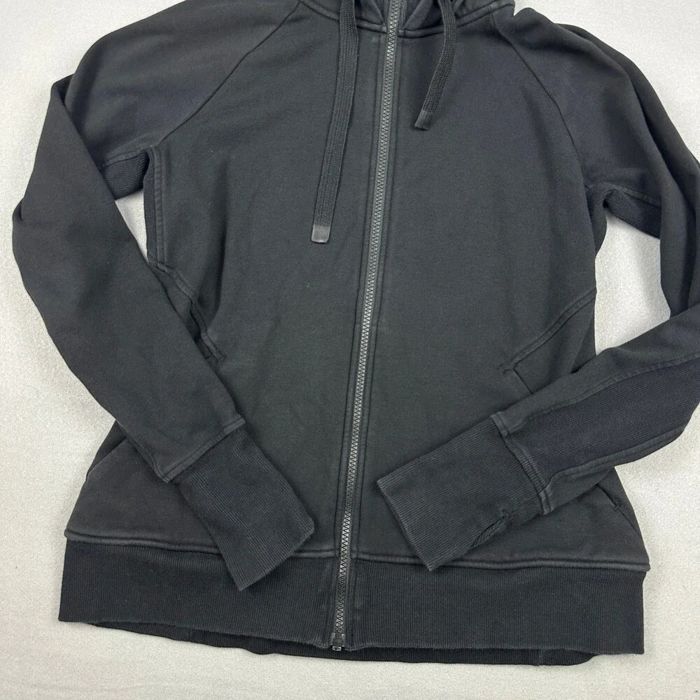 Athleta Jacket Women Medium Black Full Zip Pocket Performance Hoodie M